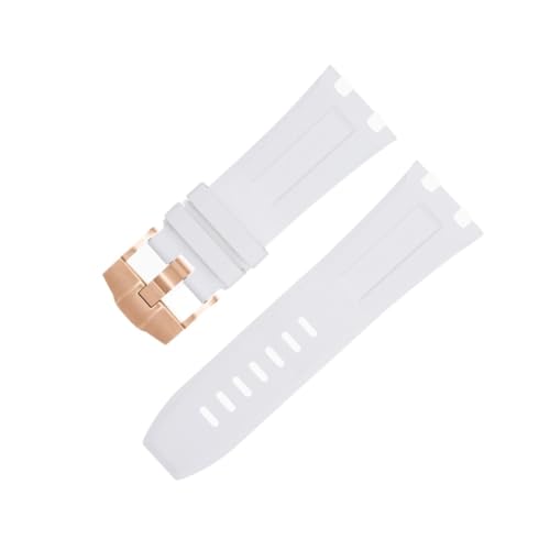 MODBAND Für Audemars und Piguet Gürtel 15710/15703, 28 mm Natur Fluor weiches FKM Gummi Armband Zubehör Uhrenarmband (Color : White 4, Size : 28MM) von MODBAND