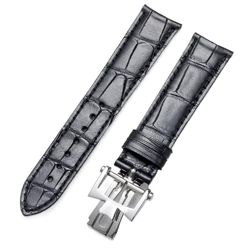 MODBAND Für Vacheron Constantin Armband Leder Herren Damen Original VC Inheritance Art Master Wu Lu Krokodilleder Uhrenarmband(Black,20mm) von MODBAND