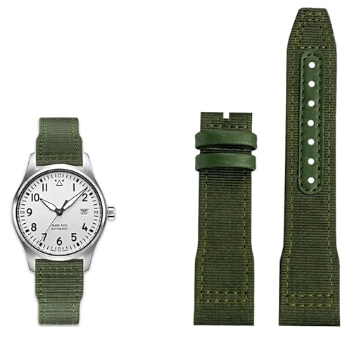 MODBAND Nylon Leder Armband 20 mm 21 mm 22 mm passend für IWC Le Petit Prince Big Pilot Top Gun IW3777 Schwarz Sport Canvas Uhrenarmband, 20 mm, Achat von MODBAND