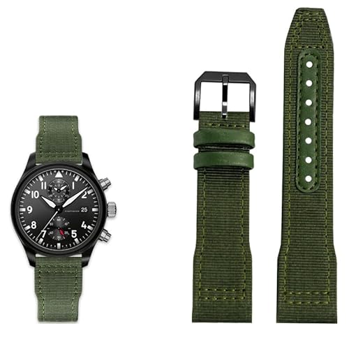 MODBAND Nylon Leder Armband 20 mm 21 mm 22 mm passend für IWC Le Petit Prince Big Pilot Top Gun IW3777 Schwarz Sport Canvas Uhrenarmband, 21 mm, Achat von MODBAND