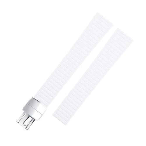 MODBAND Für Patek Armband für Philippe Aquanaut 5067A-001 Gürtelarmband 19 mm weiches Fluorkautschuk-FKM-Gummi-Uhrenarmband (Color : White 2, Size : 19MM) von MODBAND