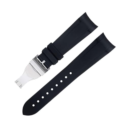 MODBAND Uhrenarmband für Tudor Strap Bay GMT, gewölbtes Ende, Faltschnalle, 22 mm, Fluorkautschuk, spezielles 41 mm Zifferblatt, 22 mm, Achat von MODBAND