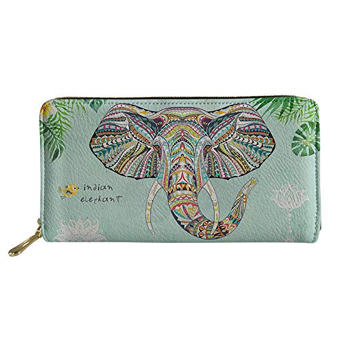 MODEGA Geldbörse aus Leder mit Tier-Design, für Damen, mit Münzfach, 4 Kartenfächern, Reißverschluss für Reisen, Outdoor, Einkaufen, praktische Geldklammern, Clutch, Handyhalter, Handtasche Mädchen von MODEGA