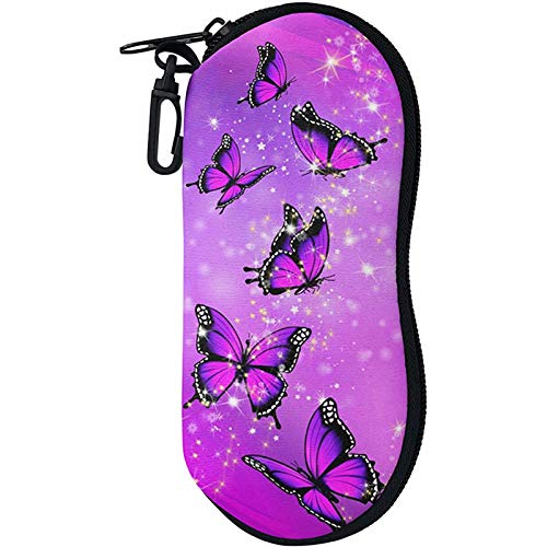 MODEGA Leichtes Brillenetui aus Polyestergewebe für Brillen und Sonnenbrillen, weich, für Damen oder Herren, Jungen und Mädchen Gr. Einheitsgröße, Kristall-Schmetterling von MODEGA