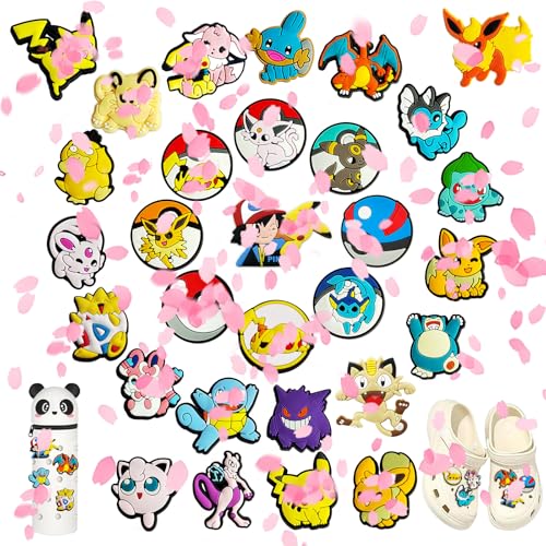 MODEQQ 30 Stück Schuh Charms für Clogs, Abnehmbare PVC Schuhanstecker, Cartoon DIY Schuhschmuck, Clog-Zubehör für Kinder Jugendliche Erwachsene Partygeschenk (A) von MODEQQ