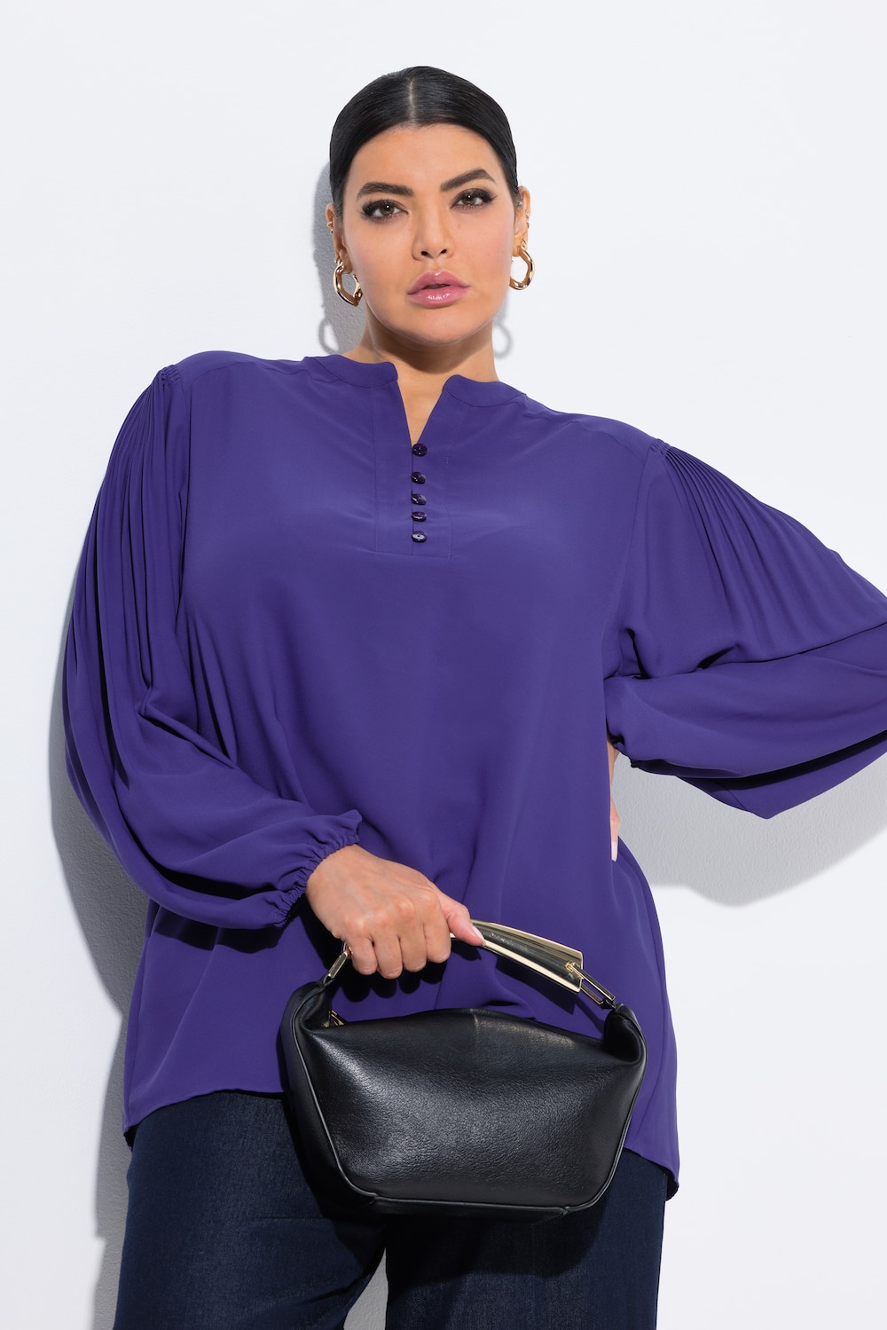 Große Größen Bluse, Damen, lila, Größe: 46/48, Polyester, Ulla Popken von MODERN VIEW