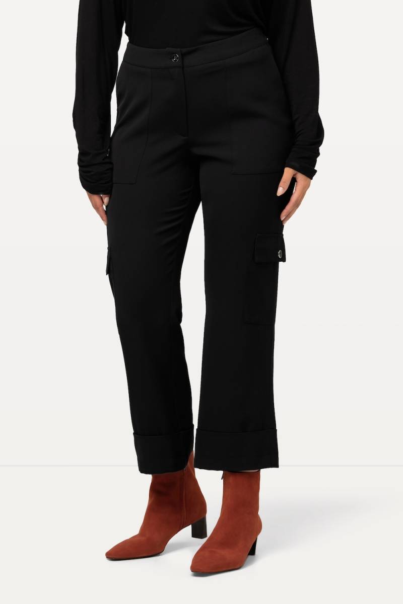 Große Größen Cargohose Mandy, Damen, schwarz, Größe: 54, Polyester, Ulla Popken von MODERN VIEW