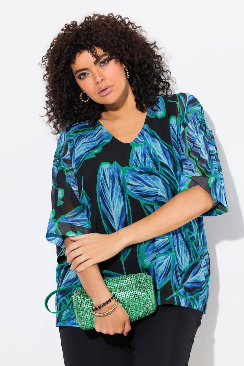 Große Größen Chiffon-Überwurf, Damen, schwarz, Größe: 46/48, Polyester/Viskose, Ulla Popken von MODERN VIEW