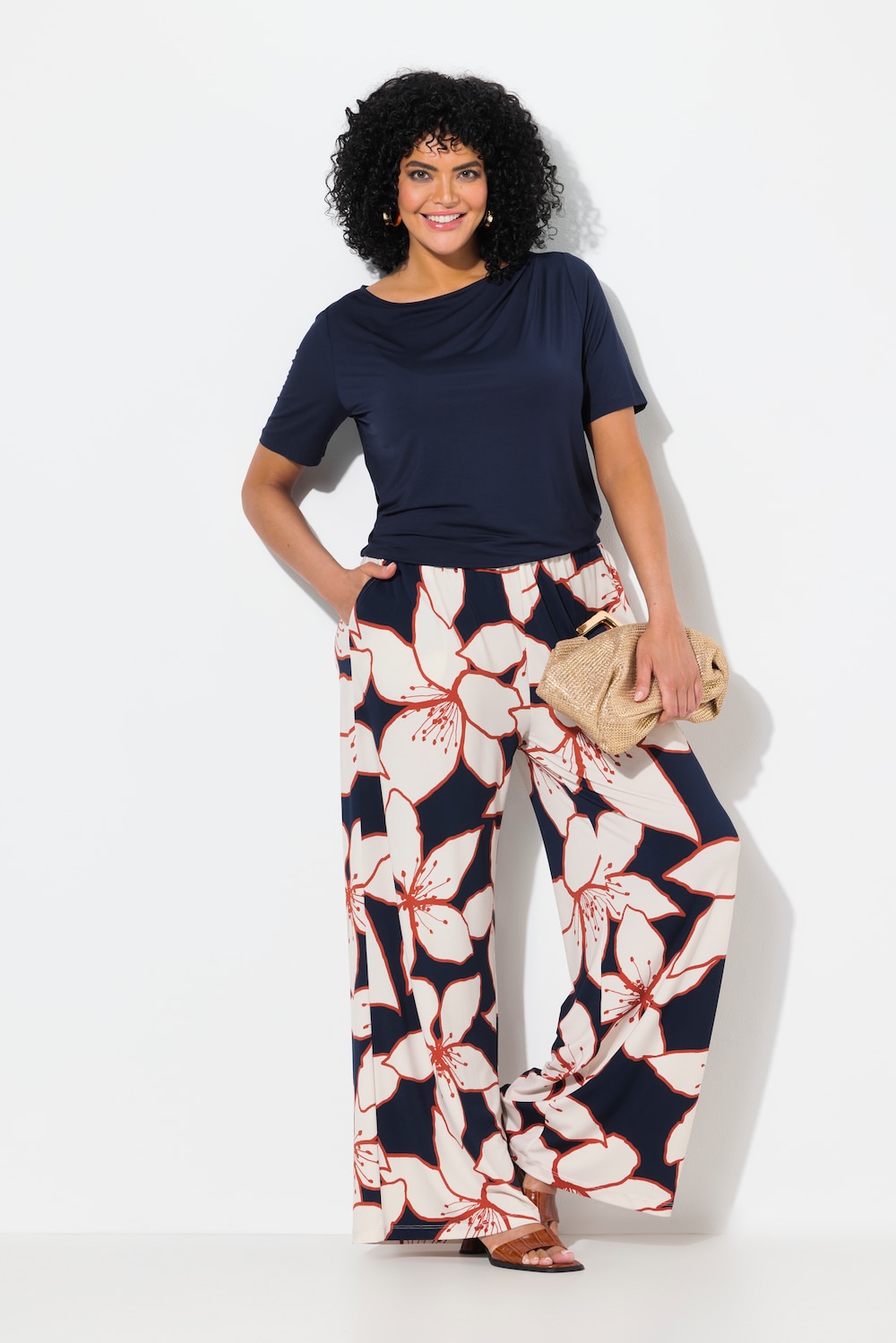 Große Größen Jerseyhose, Damen, blau, Größe: 62/64, Polyester, Ulla Popken Große Größen Jerseyhose, Damen, blau, Größe: 62/64, Polyester, Ulla Popken von MODERN VIEW