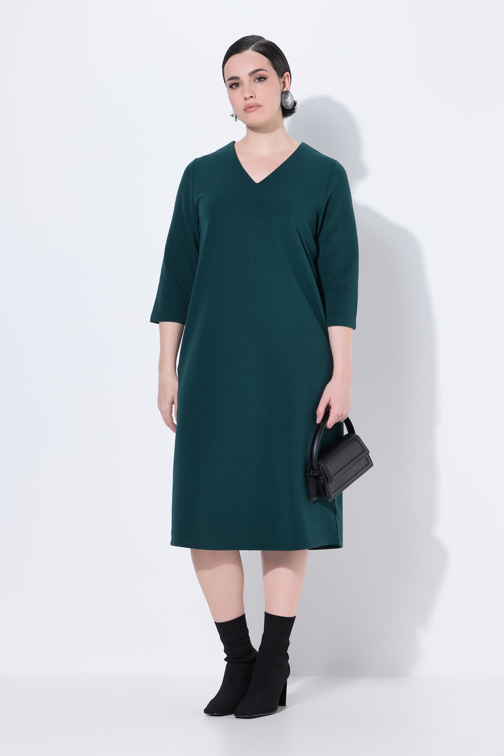Große Größen Jerseykleid, Damen, türkis, Größe: 42/44, Polyester, Ulla Popken von MODERN VIEW