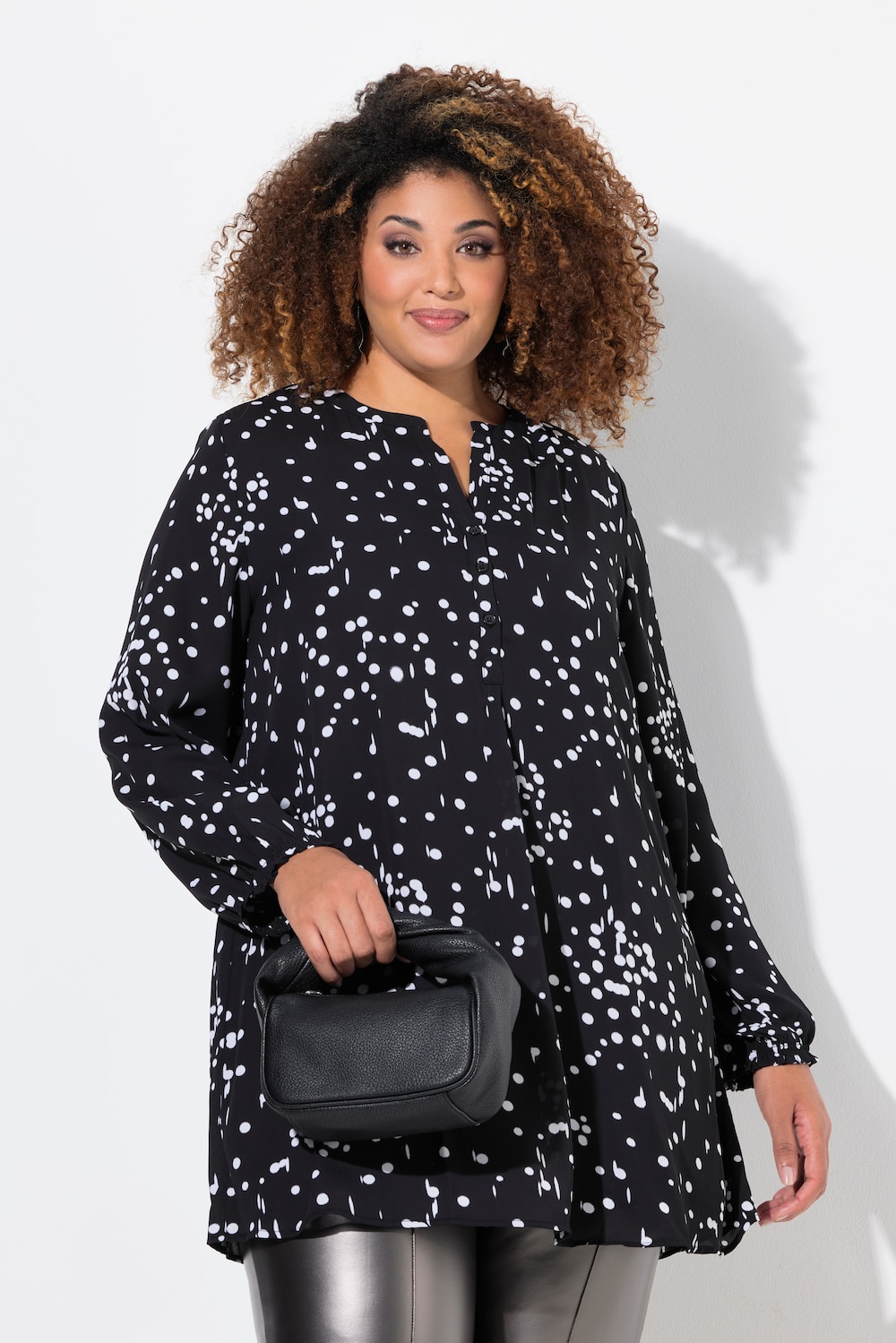 Große Größen Longtunika, Damen, schwarz, Größe: 42/44, Polyester, Ulla Popken von MODERN VIEW