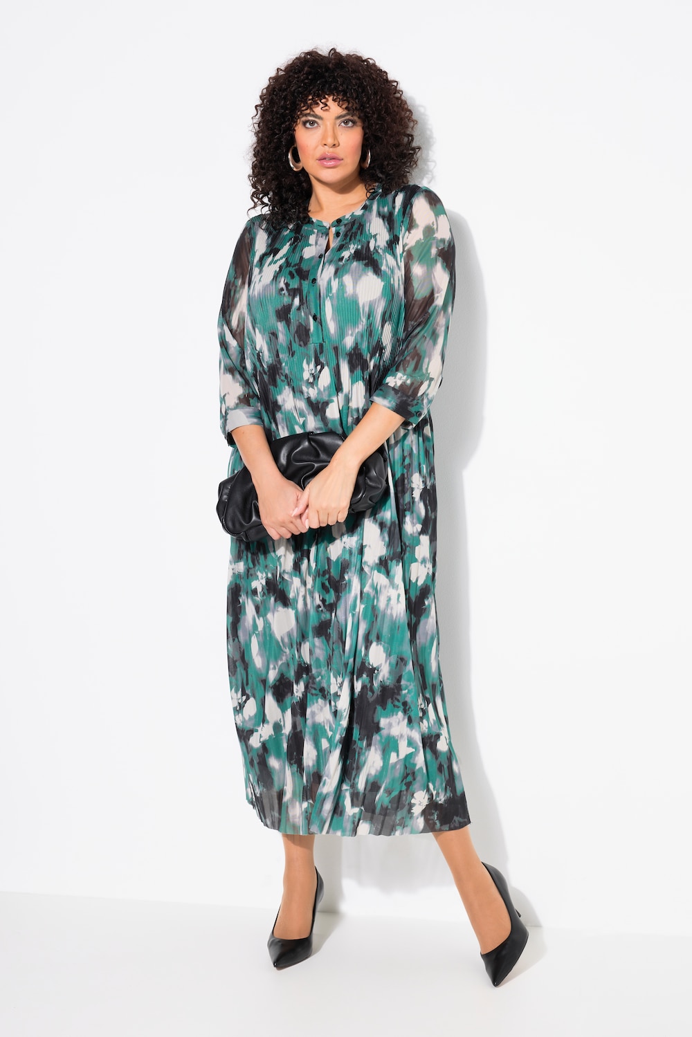 Große Größen Mesh-Maxikleid, Damen, türkis, Größe: 50, Polyester, Ulla Popken von MODERN VIEW