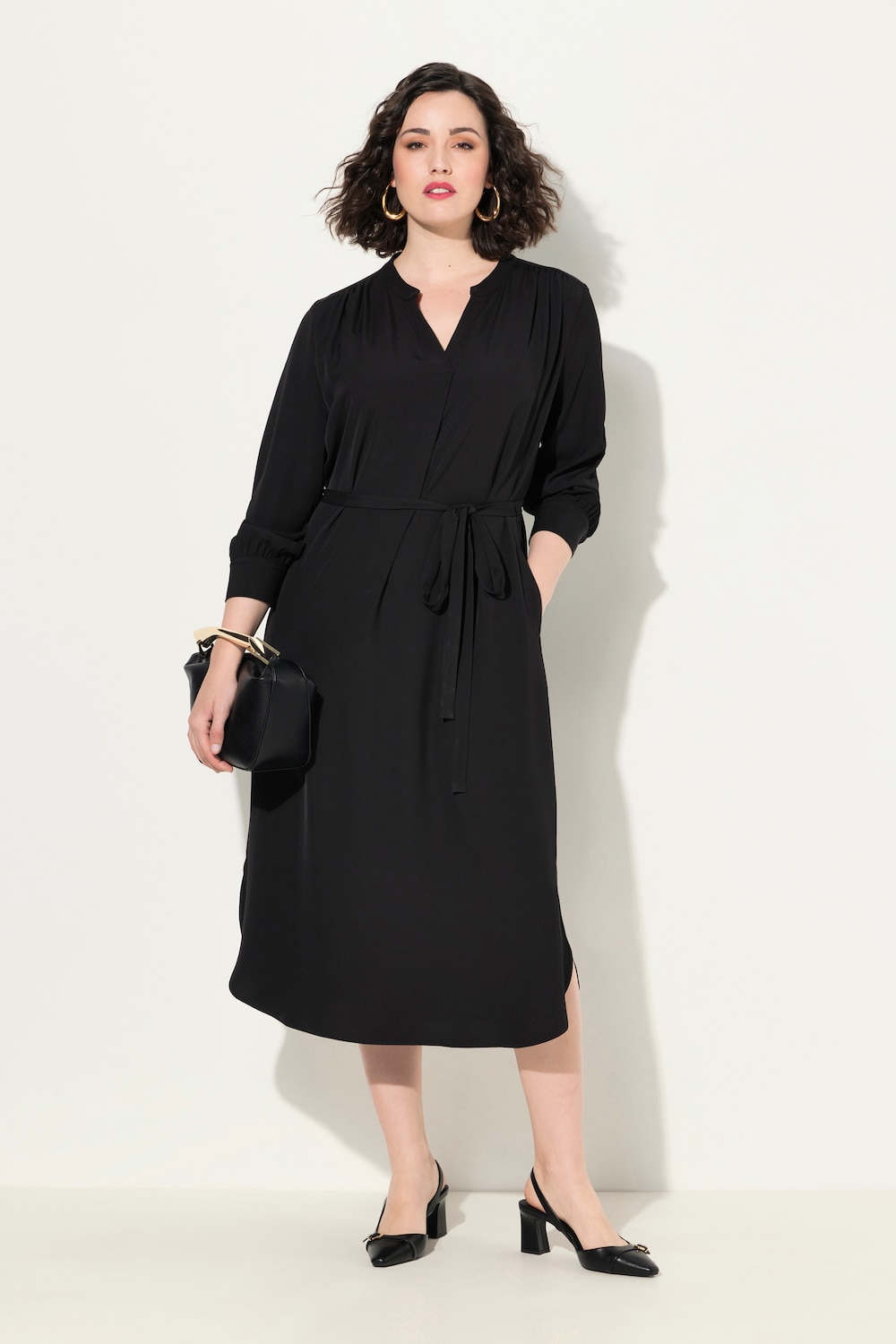 Große Größen Midikleid, Damen, schwarz, Größe: 58, Polyester, Ulla Popken von MODERN VIEW