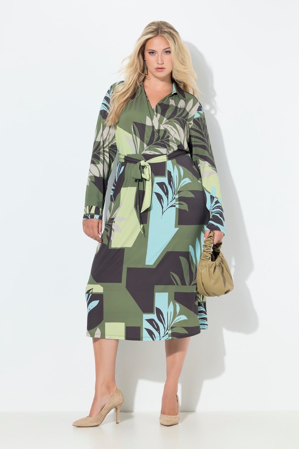 Große Größen Midikleid, Damen, türkis, Größe: 58/60, Polyester, Ulla Popken von MODERN VIEW