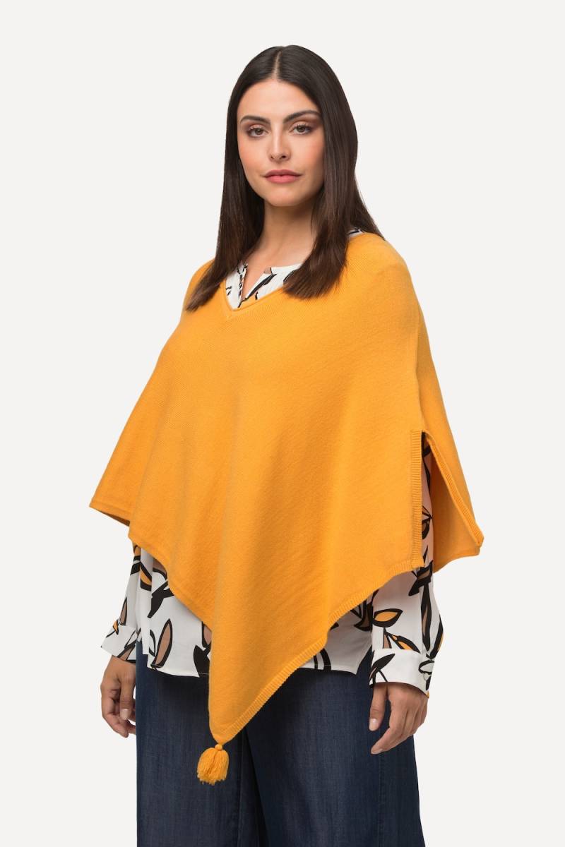 Große Größen Poncho, Damen, orange, Größe: 1=42-48, Viskose/Polyester/Synthetische Fasern, Ulla Popken von MODERN VIEW