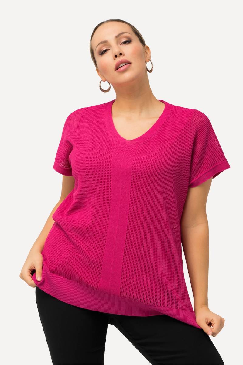 Große Größen Pullover, Damen, rosa, Größe: 50/52, Viskose/Synthetische Fasern/Polyester, Ulla Popken von MODERN VIEW