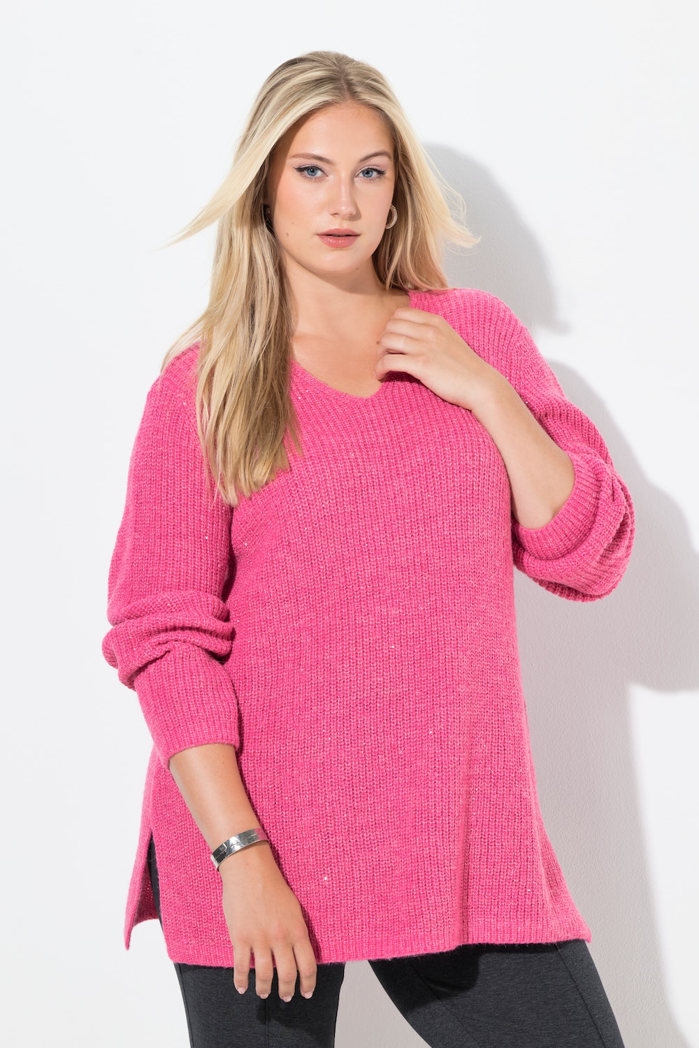 Große Größen Pullover, Damen, rosa, Größe: 62/64, Polyester/Synthetische Fasern, Ulla Popken von MODERN VIEW