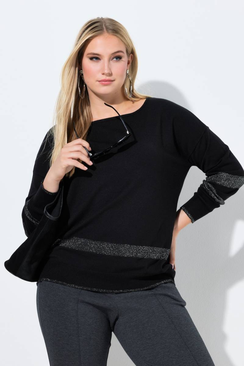 Große Größen Pullover, Damen, schwarz, Größe: 46/48, Viskose/Synthetische Fasern/Polyester, Ulla Popken von MODERN VIEW