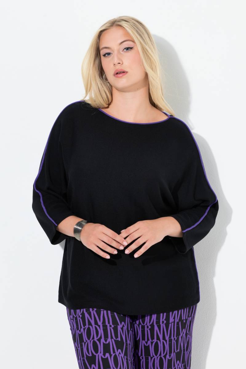 Große Größen Pullover, Damen, schwarz, Größe: 54/56, Synthetische Fasern/Baumwolle, Ulla Popken von MODERN VIEW