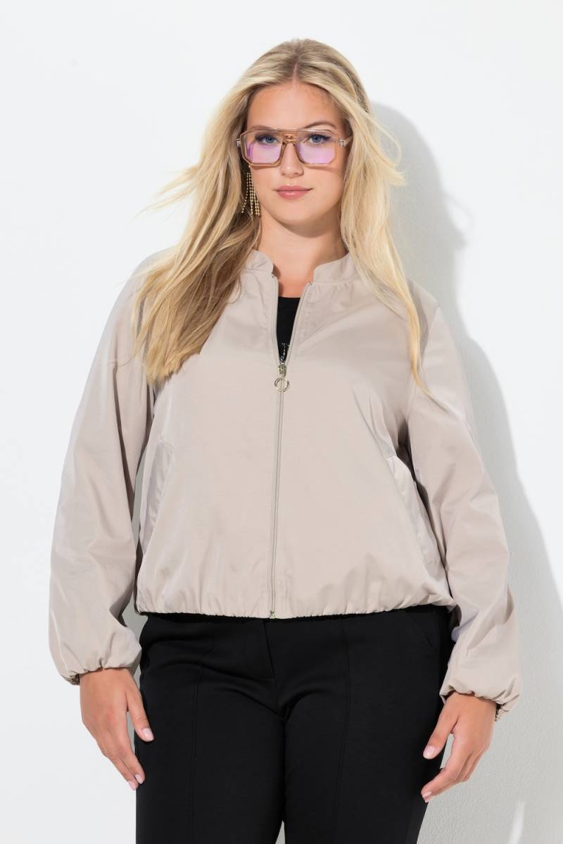 Große Größen Satin-Blouson, Damen, beige, Größe: 50/52, Polyester/Synthetische Fasern, Ulla Popken von MODERN VIEW