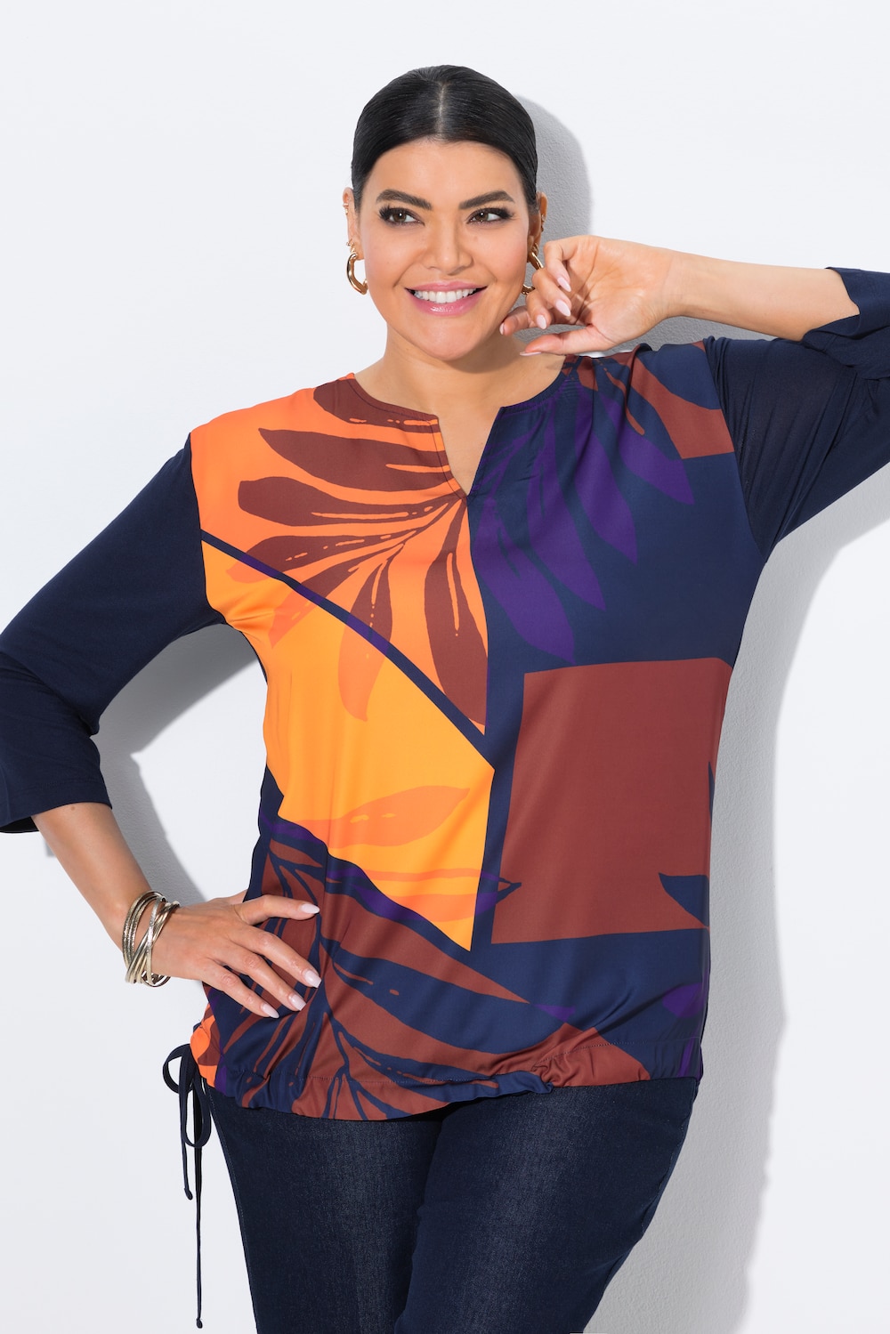 Große Größen Shirt, Damen, blau, Größe: 62/64, Polyester/Viskose, Ulla Popken von MODERN VIEW
