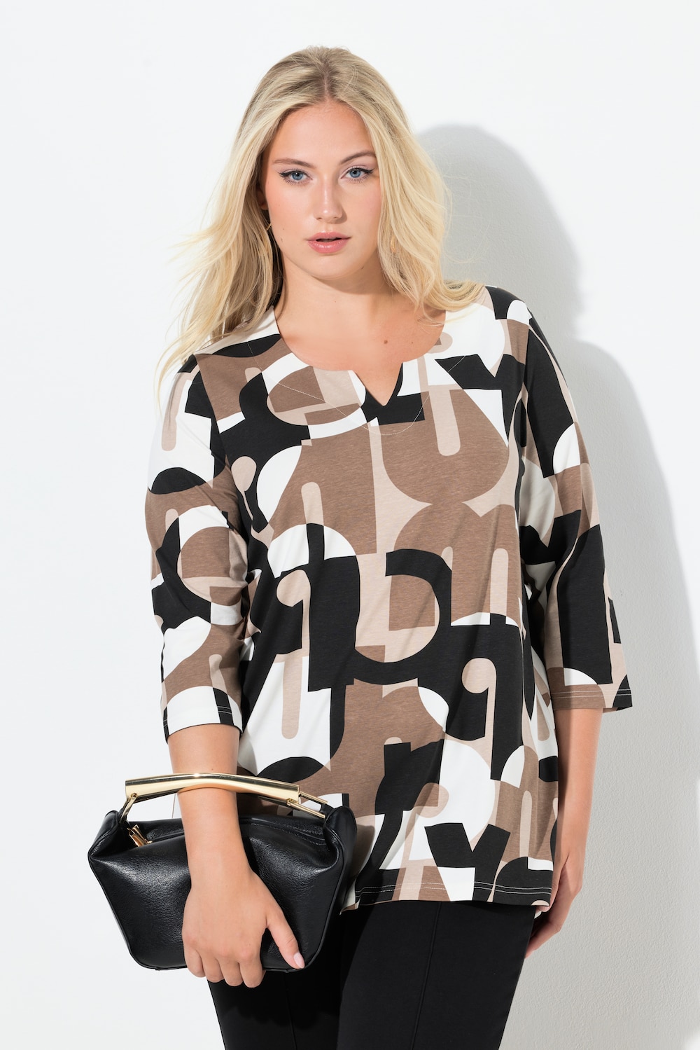 Große Größen Shirt, Damen, braun, Größe: 54/56, Baumwolle, Ulla Popken von MODERN VIEW