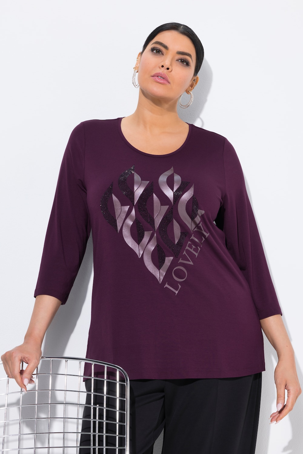 Große Größen Shirt, Damen, lila, Größe: 62/64, Viskose, Ulla Popken von MODERN VIEW