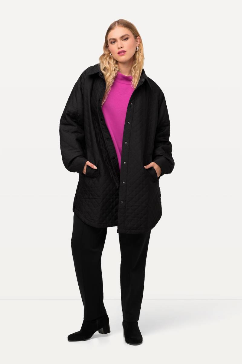 Große Größen Stepp-Overshirt, Damen, schwarz, Größe: 50/52, Polyester, Ulla Popken von MODERN VIEW