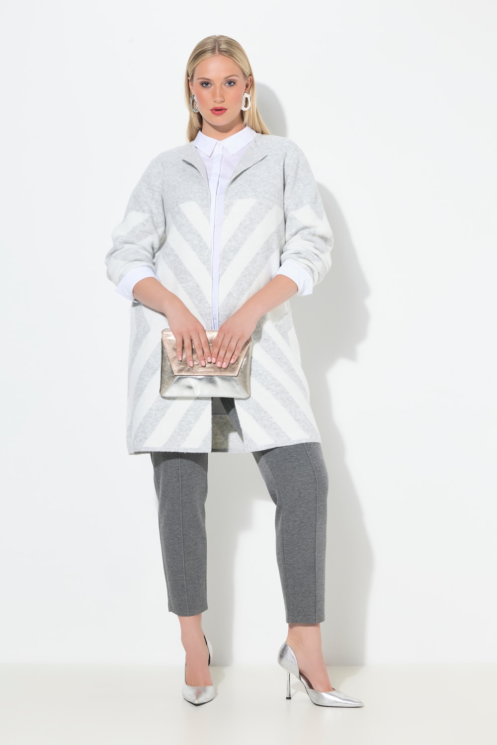 Große Größen Strickjacke, Damen, beige, Größe: 46/48, Synthetische Fasern, Ulla Popken von MODERN VIEW