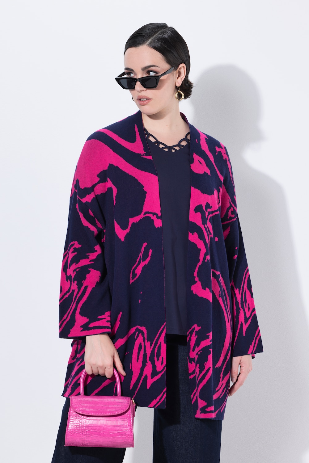 Große Größen Strickjacke, Damen, blau, Größe: 42/44, Baumwolle, Ulla Popken von MODERN VIEW