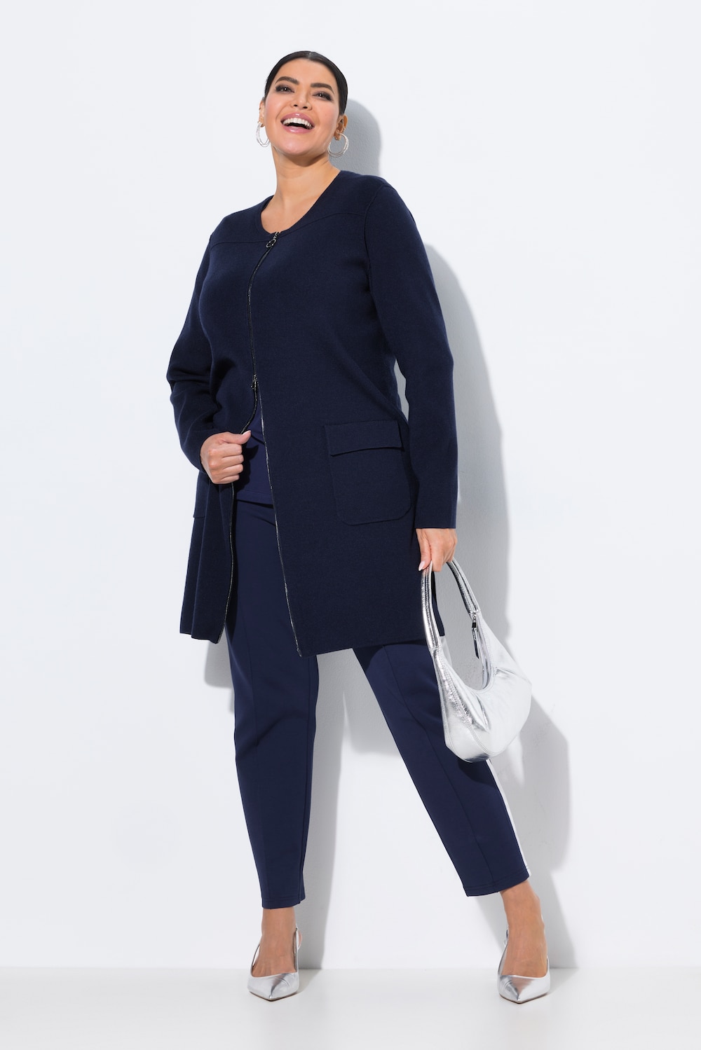 Große Größen Strickjacke, Damen, blau, Größe: 58/60, Viskose/Polyester/Synthetische Fasern, Ulla Popken von MODERN VIEW