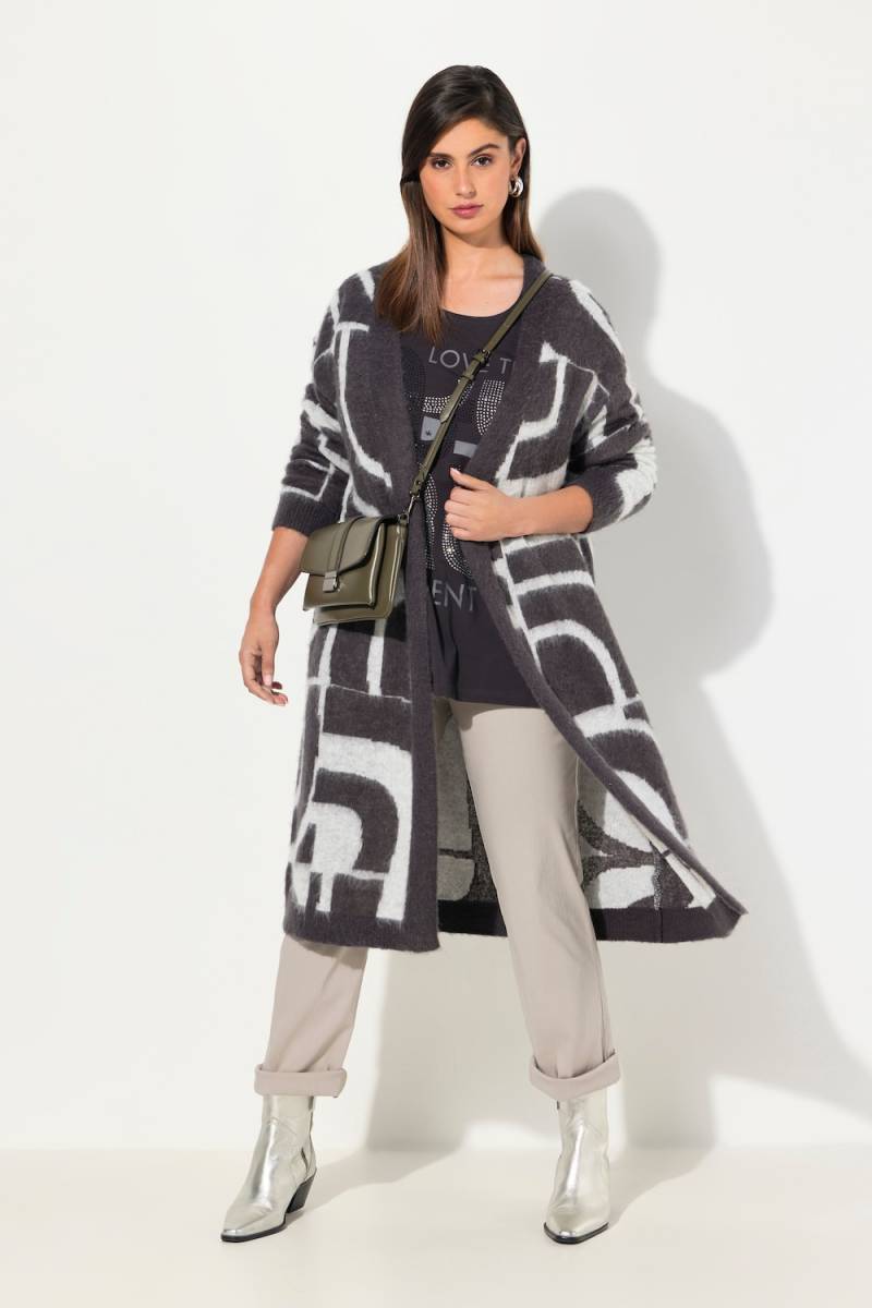 Große Größen Strickjacke, Damen, grau, Größe: 46/48, Synthetische Fasern/Polyester, Ulla Popken von MODERN VIEW