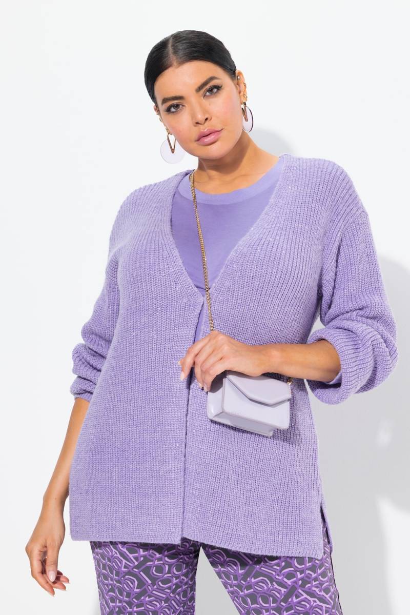 Große Größen Strickjacke, Damen, lila, Größe: 46/48, Polyester/Synthetische Fasern, Ulla Popken von MODERN VIEW