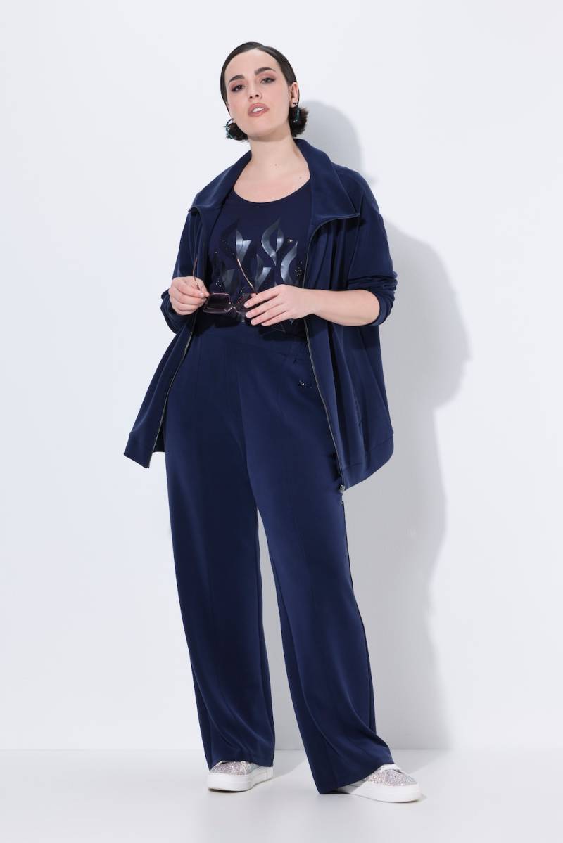 Große Größen Sweathose, Damen, blau, Größe: 54/56, Synthetische Fasern/Polyester, Ulla Popken von MODERN VIEW