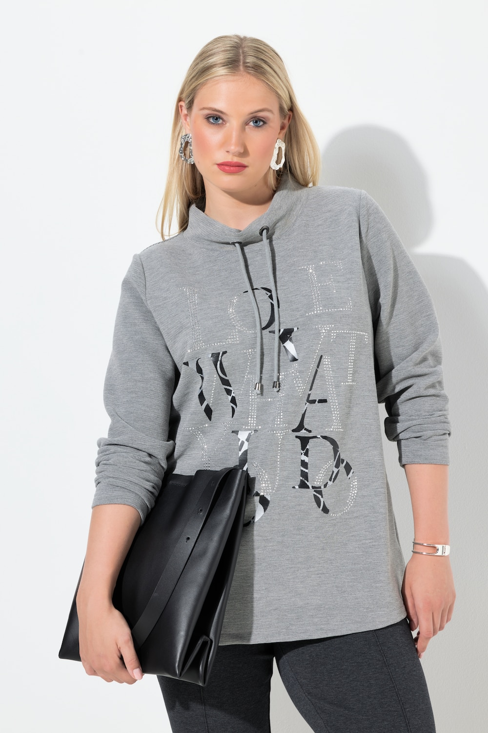 Große Größen Sweatshirt, Damen, grau, Größe: 42/44, Polyester/Viskose, Ulla Popken von MODERN VIEW