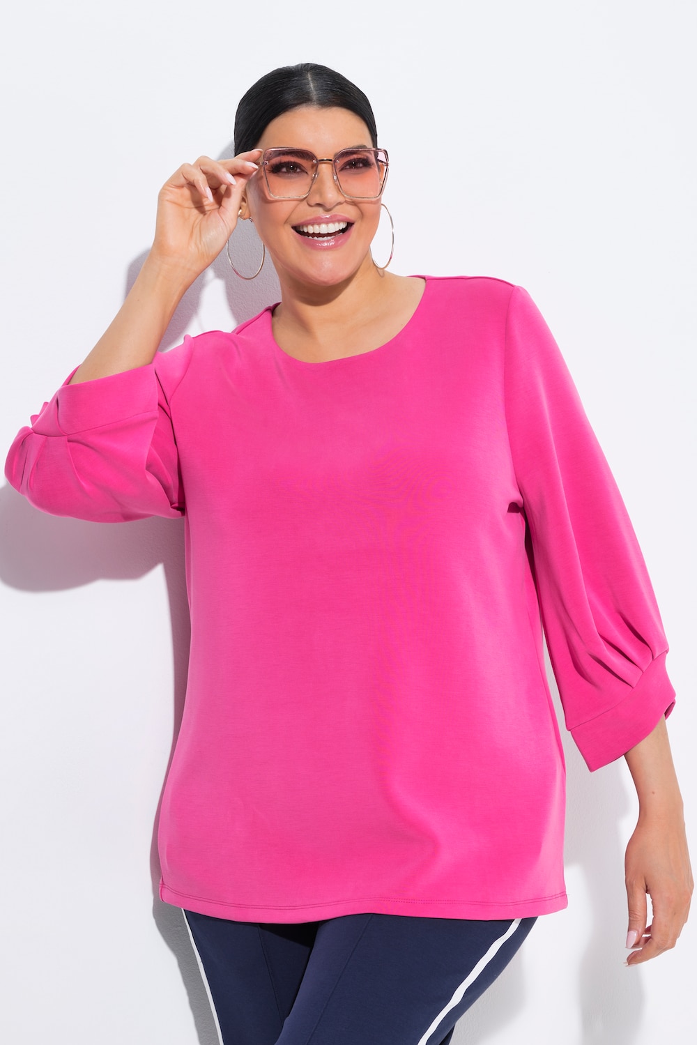 Große Größen Sweatshirt, Damen, rosa, Größe: 42/44, Synthetische Fasern/Polyester, Ulla Popken von MODERN VIEW