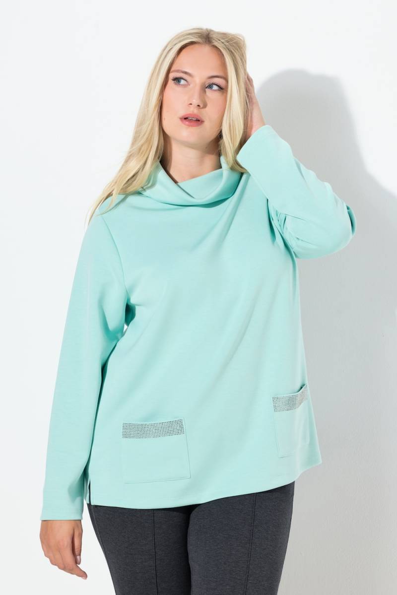 Große Größen Sweatshirt, Damen, türkis, Größe: 58/60, Synthetische Fasern/Polyester, Ulla Popken von MODERN VIEW