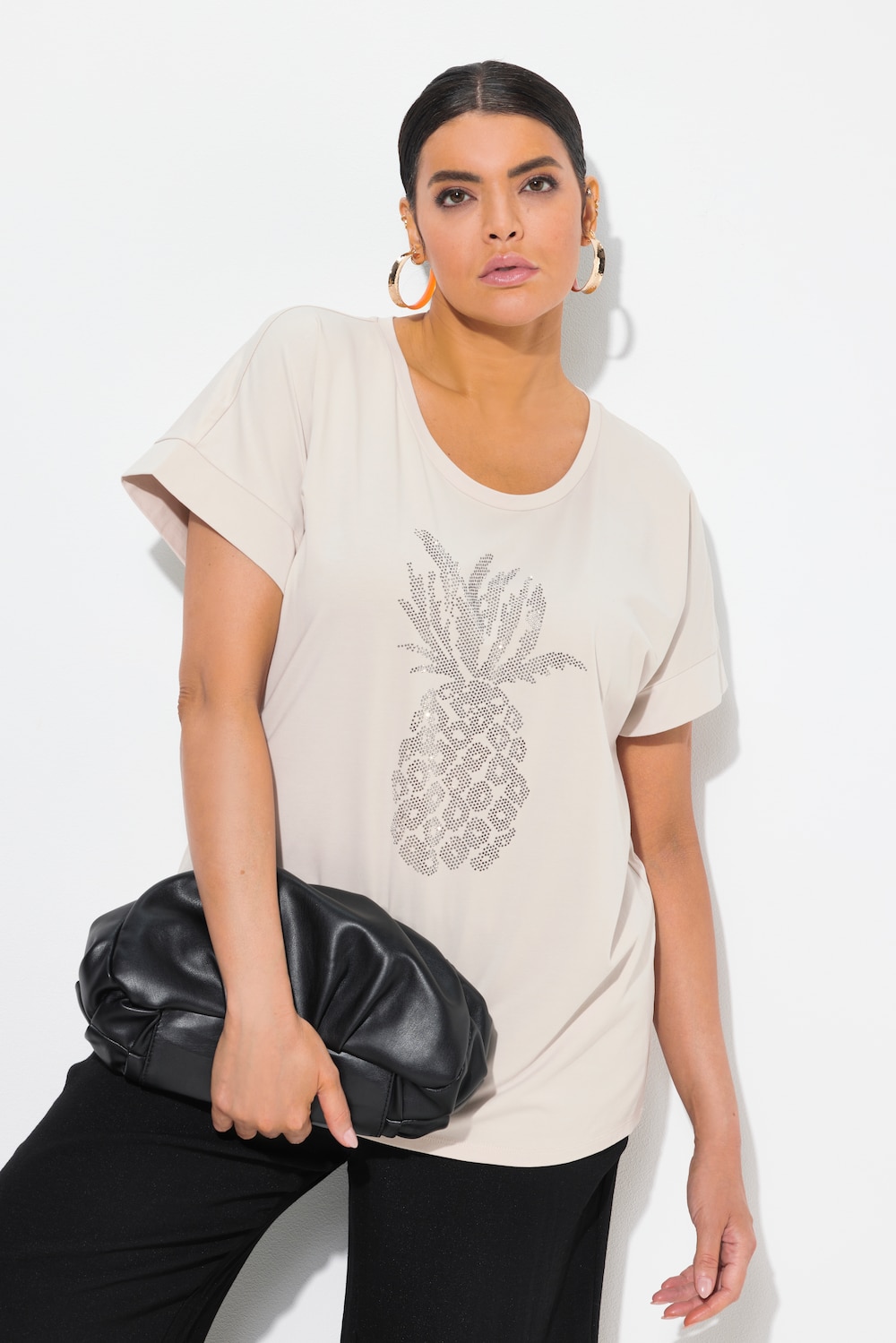 Große Größen T-Shirt, Damen, grau, Größe: 62/64, Baumwolle, Ulla Popken von MODERN VIEW