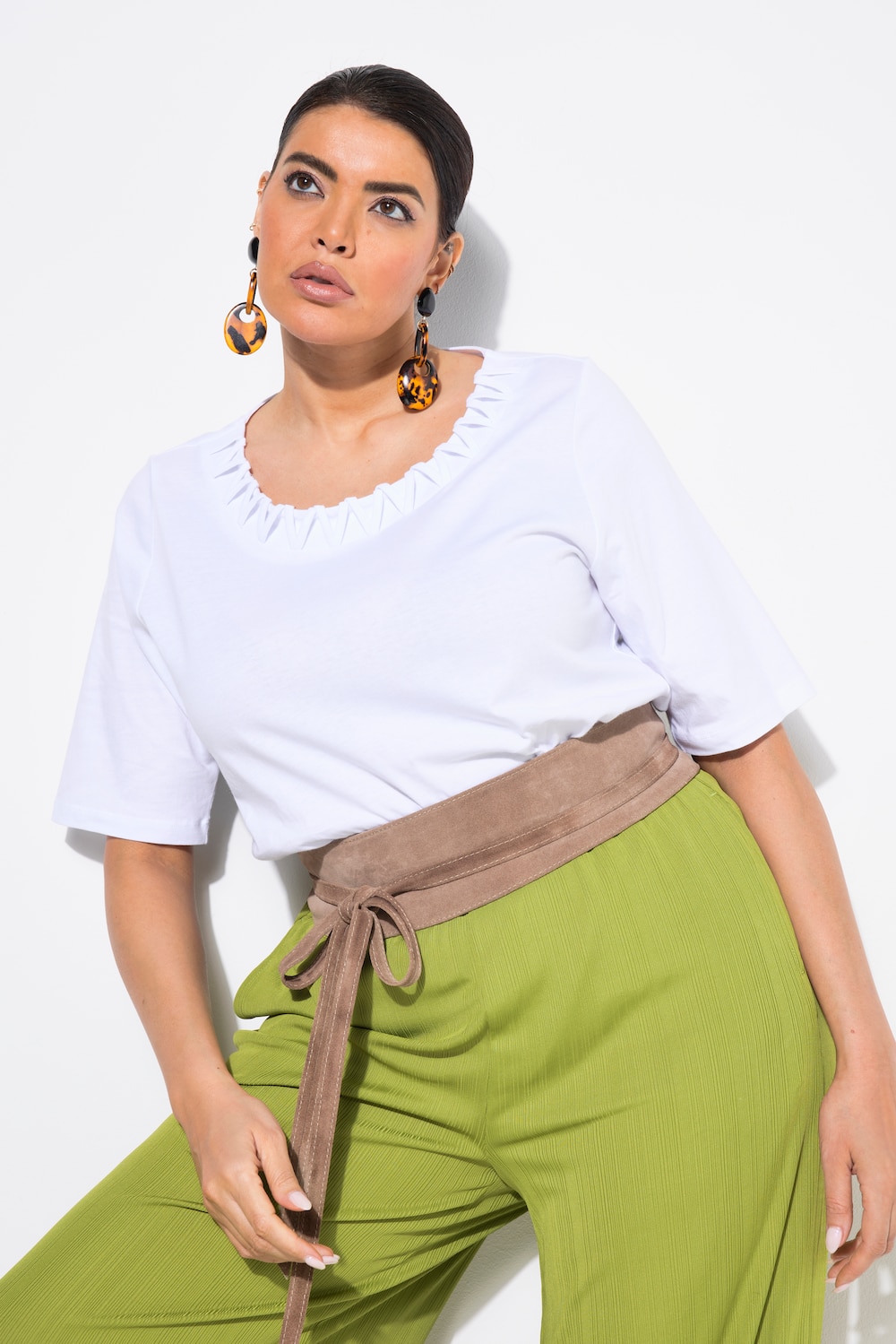 Große Größen T-Shirt, Damen, weiß, Größe: 58/60, Baumwolle, Ulla Popken von MODERN VIEW