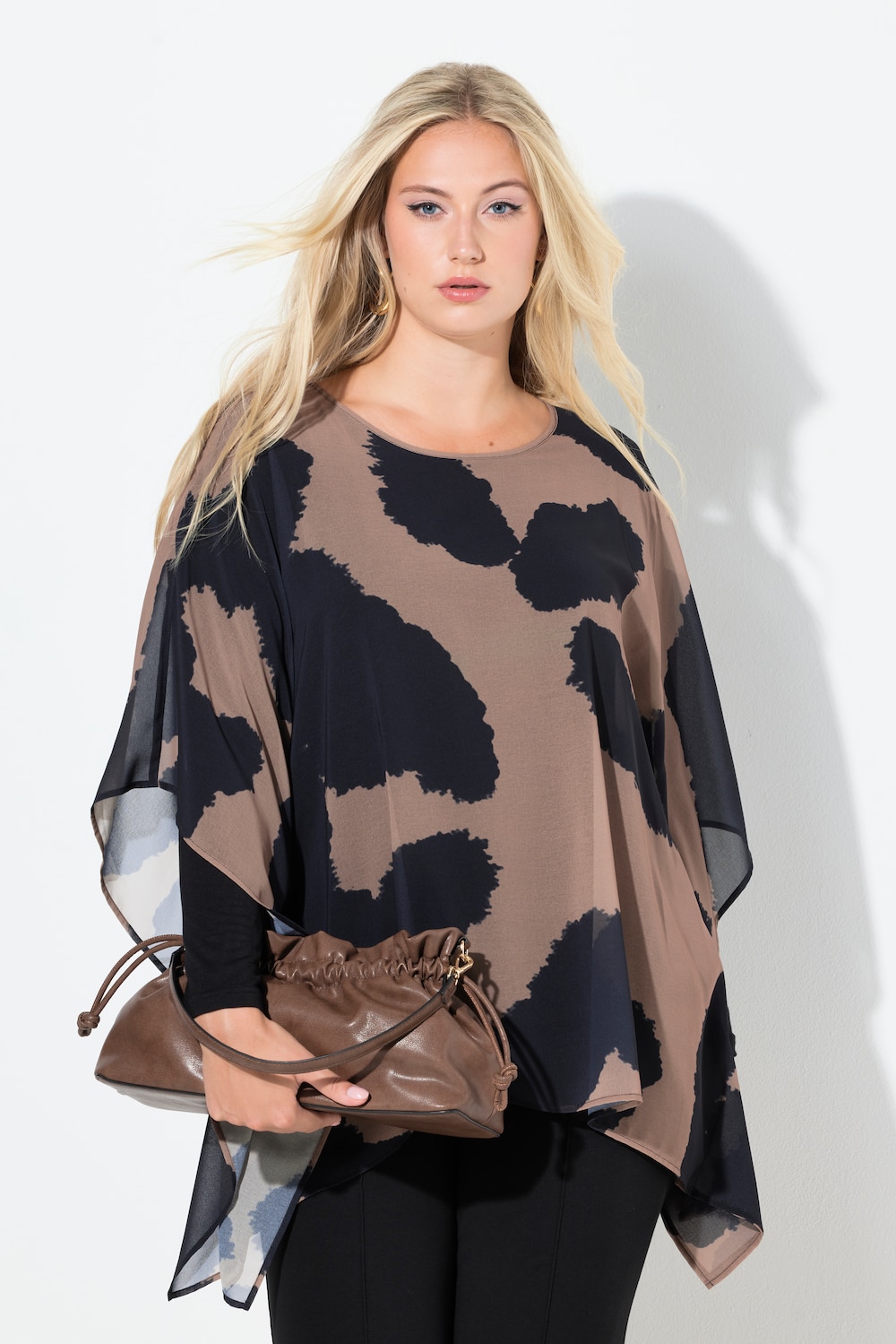 Große Größen Tunika, Damen, braun, Größe: 58/60, Polyester/Viskose, Ulla Popken von MODERN VIEW