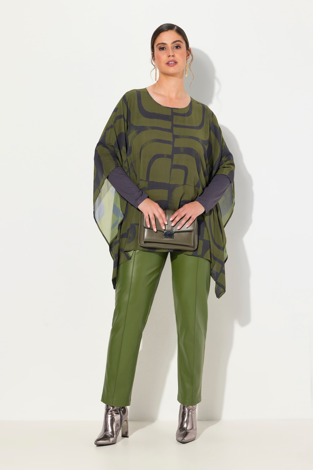 Große Größen Tunika, Damen, grün, Größe: 58/60, Polyester/Viskose, Ulla Popken von MODERN VIEW