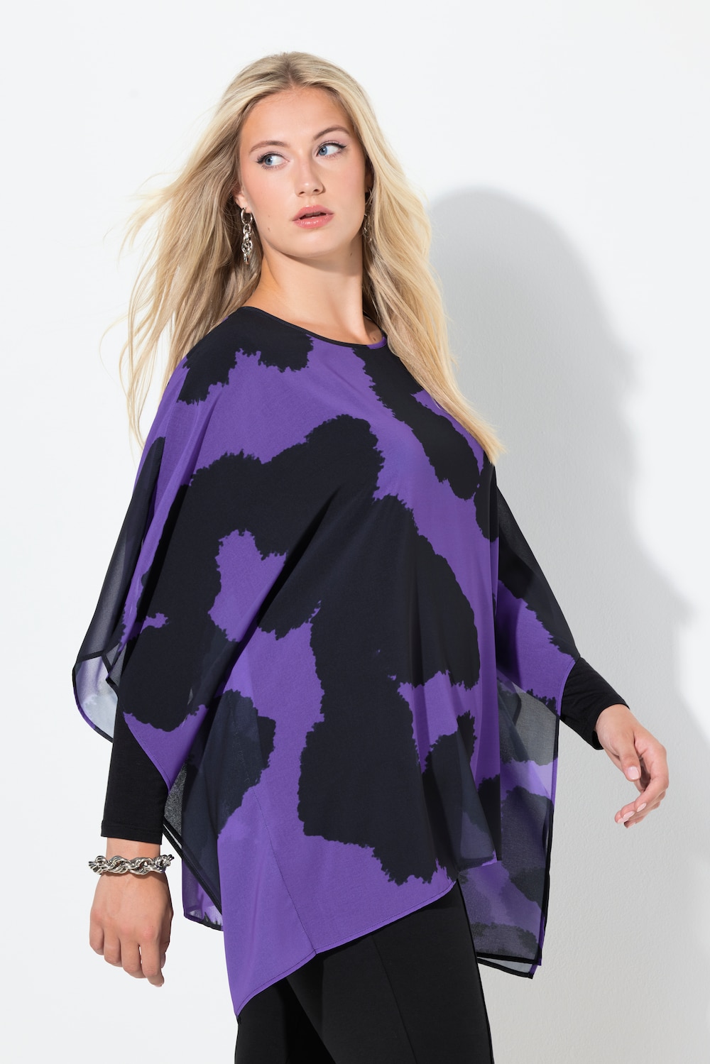 Große Größen Tunika, Damen, lila, Größe: 42/44, Polyester/Viskose, Ulla Popken von MODERN VIEW