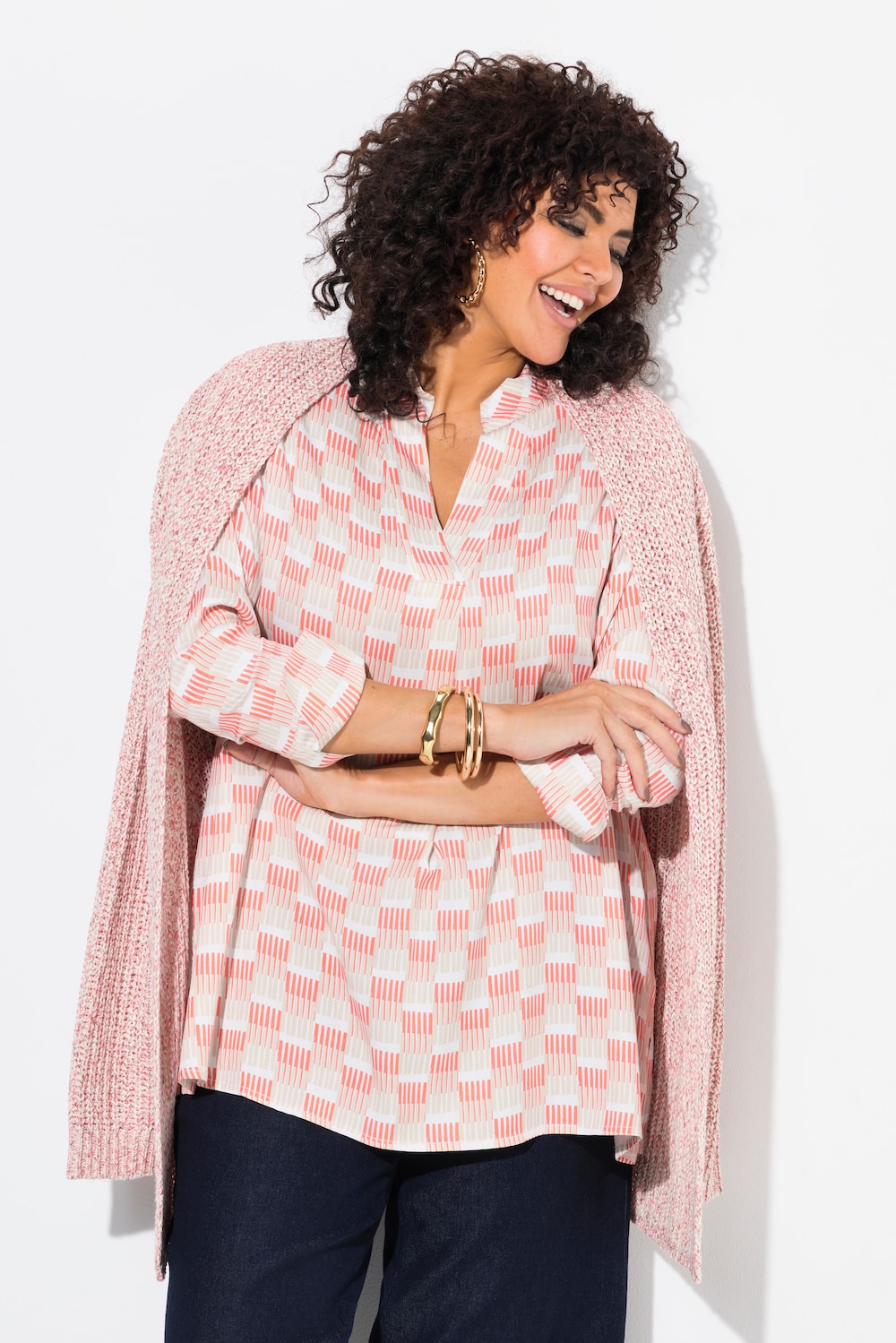 Große Größen Tunika, Damen, rot, Größe: 42/44, Viskose, Ulla Popken von MODERN VIEW