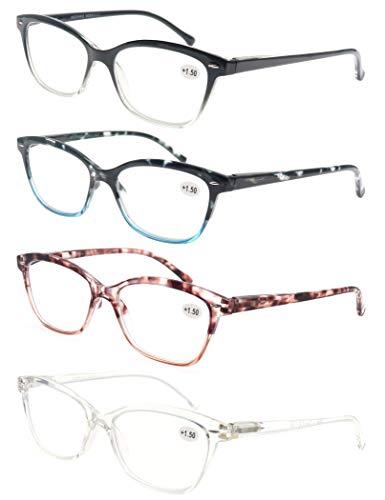 MODFANS (4 Pack Lesebrille Damen 2.0 Gute Brillen,Hochwertig,Mode,Komfortabel,Super Lesehilfe Schwarz/Blau/Rosa/Transparent MODFANS (4 Pack Lesebrille Damen 2.0 Gute Brillen,Hochwertig,Mode,Komfortabel,Super Lesehilfe Schwarz/Blau/Rosa/Transparent von MODFANS