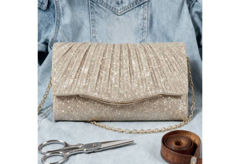 MODFU Abendtasche Funkelnde Handtasche Damen Kosmetik-Etui Crossbody (Kompakte Maße mit praktischem Kartenfach Abnehmbare 120-cm-Kette, 1-tlg., für Hand- Schulter- oder Crossbody-Trageweise), für Hochzeiten Partys Bankette und festliche Events von MODFU