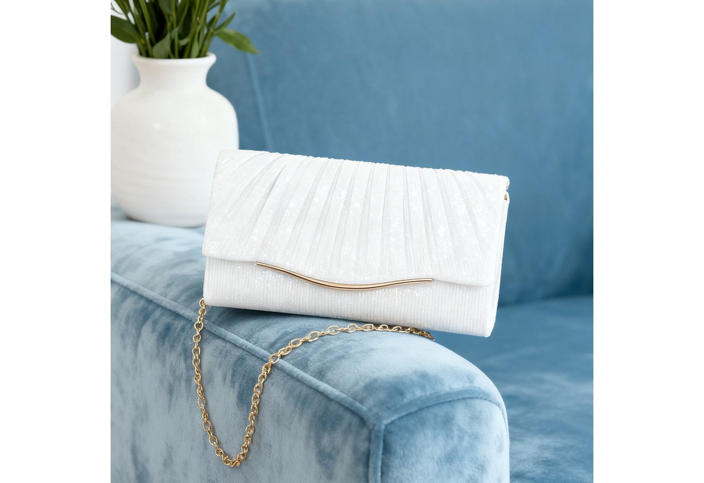 MODFU Abendtasche Funkelnde Handtasche Damen Kosmetik-Etui Crossbody (Kompakte Maße mit praktischem Kartenfach Abnehmbare 120-cm-Kette, 1-tlg., für Hand- Schulter- oder Crossbody-Trageweise), für Hochzeiten Partys Bankette und festliche Events von MODFU