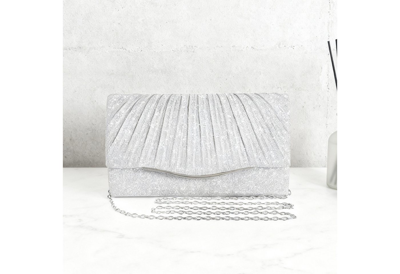 MODFU Abendtasche Funkelnde Handtasche Damen Kosmetik-Etui Crossbody (Kompakte Maße mit praktischem Kartenfach Abnehmbare 120-cm-Kette, 1-tlg., für Hand- Schulter- oder Crossbody-Trageweise), für Hochzeiten Partys Bankette und festliche Events von MODFU