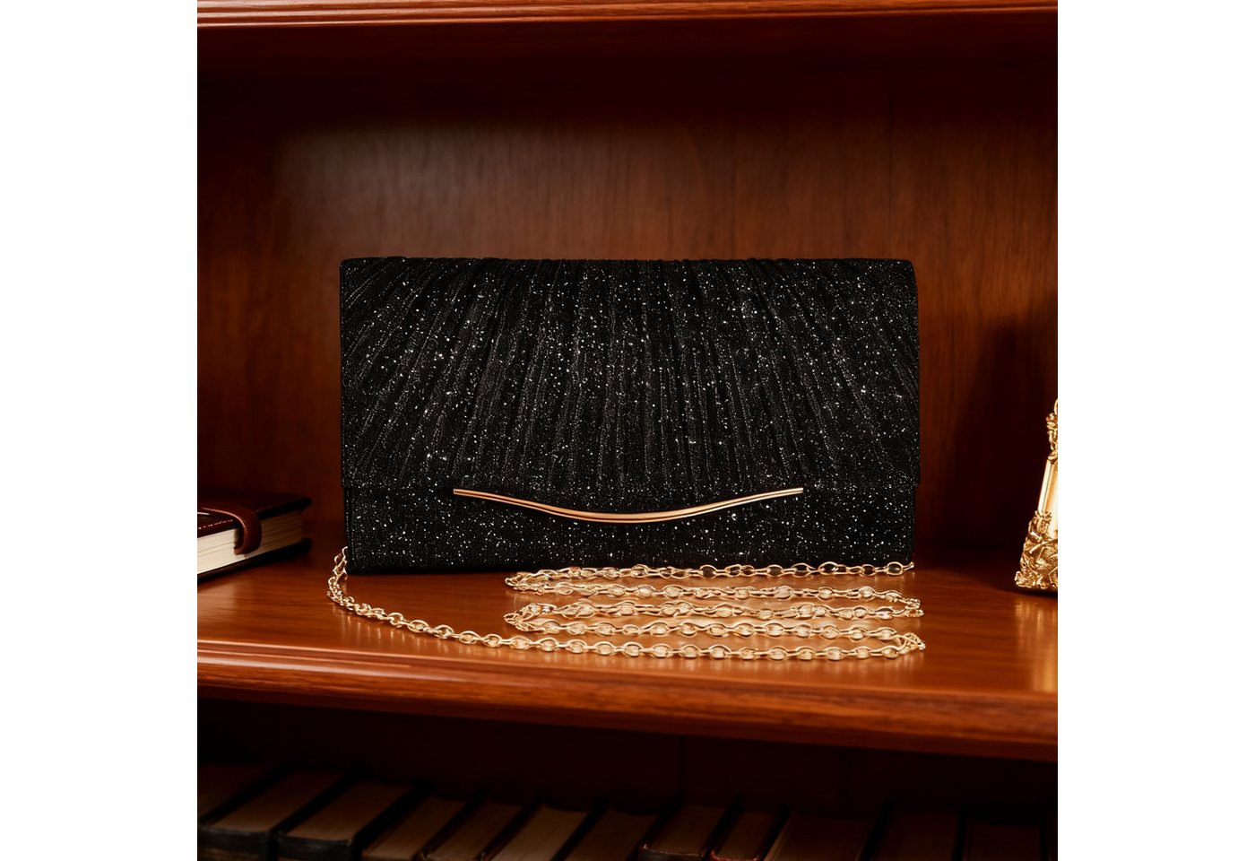 MODFU Abendtasche Funkelnde Handtasche Damen Kosmetik-Etui Crossbody (Kompakte Maße mit praktischem Kartenfach Abnehmbare 120-cm-Kette, 1-tlg., für Hand- Schulter- oder Crossbody-Trageweise), für Hochzeiten Partys Bankette und festliche Events von MODFU