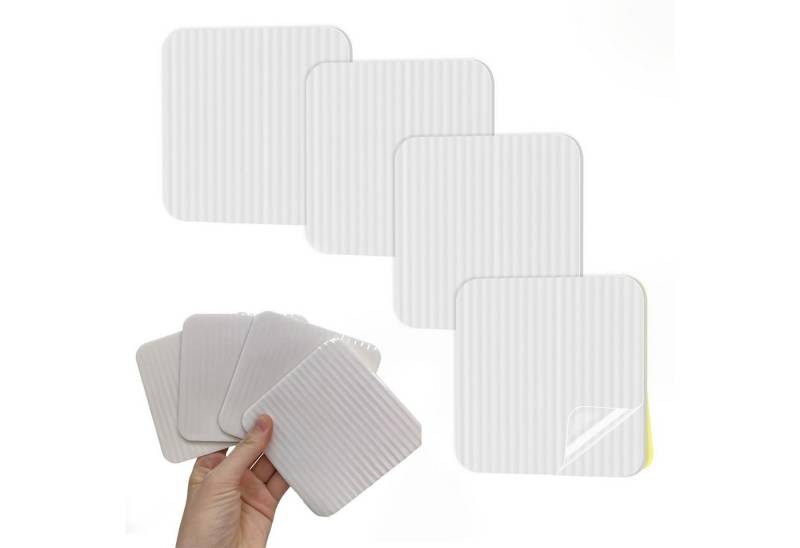 MODFU Antirutsch-Aufkleber Anti-Rutsch Teppich Aufkleber Set Rutschfeste Teppichfixierer, B: 10 cm, L: 10 cm, 4er Set Teppich Greifer zuschneidbar mit Vakuum-Adsorption, 4-tlg., für Kinderzimmer Wohnzimmer Schlafzimmer Büros Boden usw, Universal Teppichstopper Rutsch Stop Teppich Unterlage Antirutschmatte von MODFU