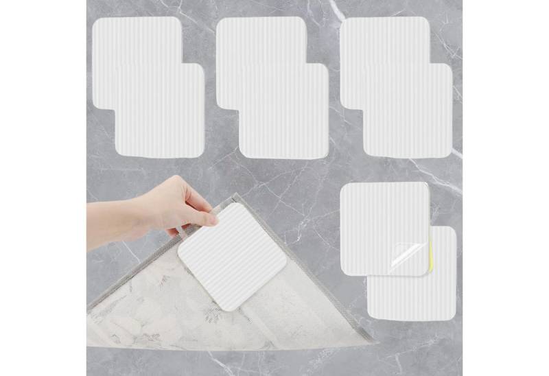 MODFU Antirutsch-Aufkleber Anti-Rutsch Teppich Aufkleber Set Rutschfeste Teppichfixierer, B: 10 cm, L: 10 cm, 8er Set Teppich Greifer zuschneidbar mit Vakuum-Adsorption, 8-tlg., für Kinderzimmer Wohnzimmer Schlafzimmer Büros Boden usw, Universal Teppichstopper Rutsch Stop Teppich Unterlage Antirutschmatte von MODFU